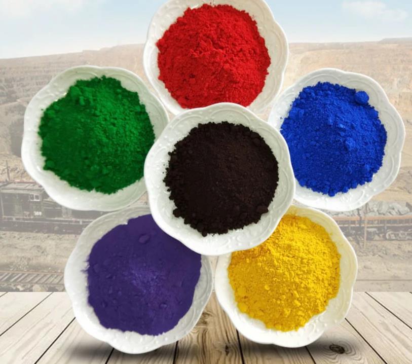 Iron oxide red 130 190 yellow black blue green brown purple pigment powder dyestuff for paint coating plastic rubber  iron oxide
